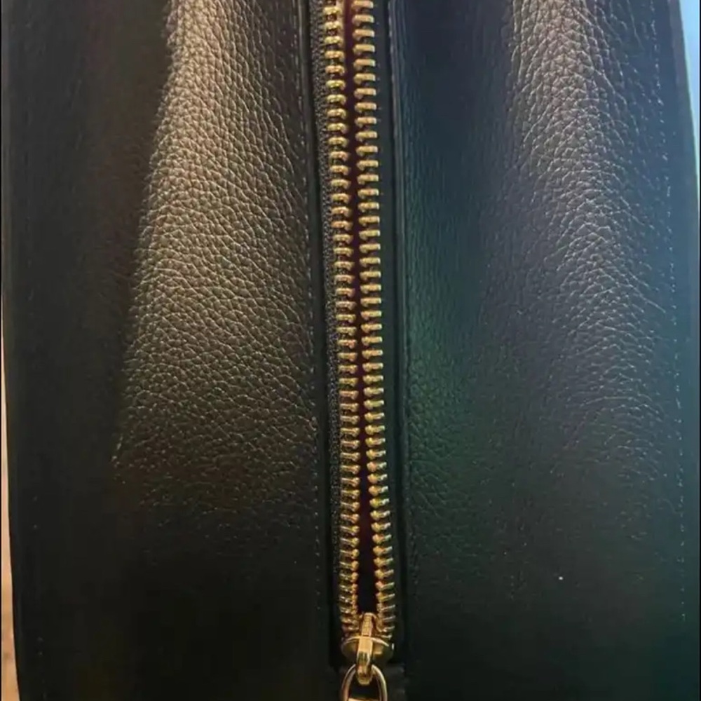 Coach Black Leather Tote with Gold Accents - Picture 2 of 6